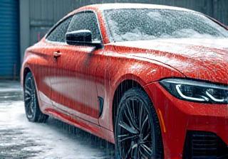 Car receiving a thorough exterior wash with suds
